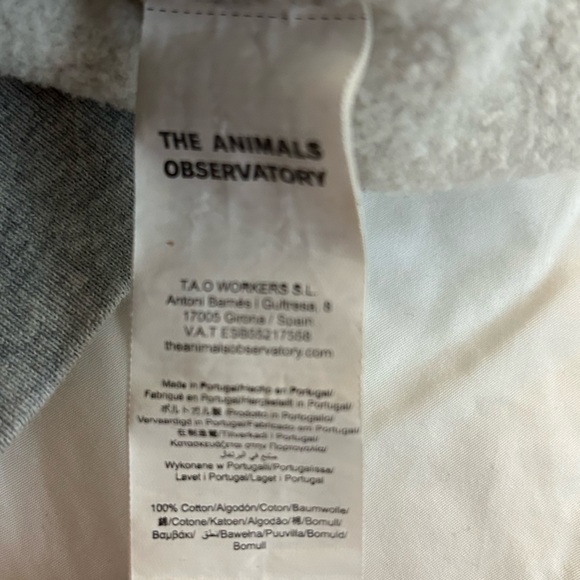 The animals observatory size 3 heather grey shark Dolphin sweatshirt - Picture 3 of 5